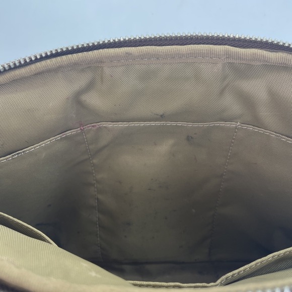 Authentic COACH Signature  Pouch Clutch Canvas/Leather Beige/Brown Large Unisex